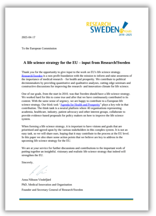 Life science strategy EU-1